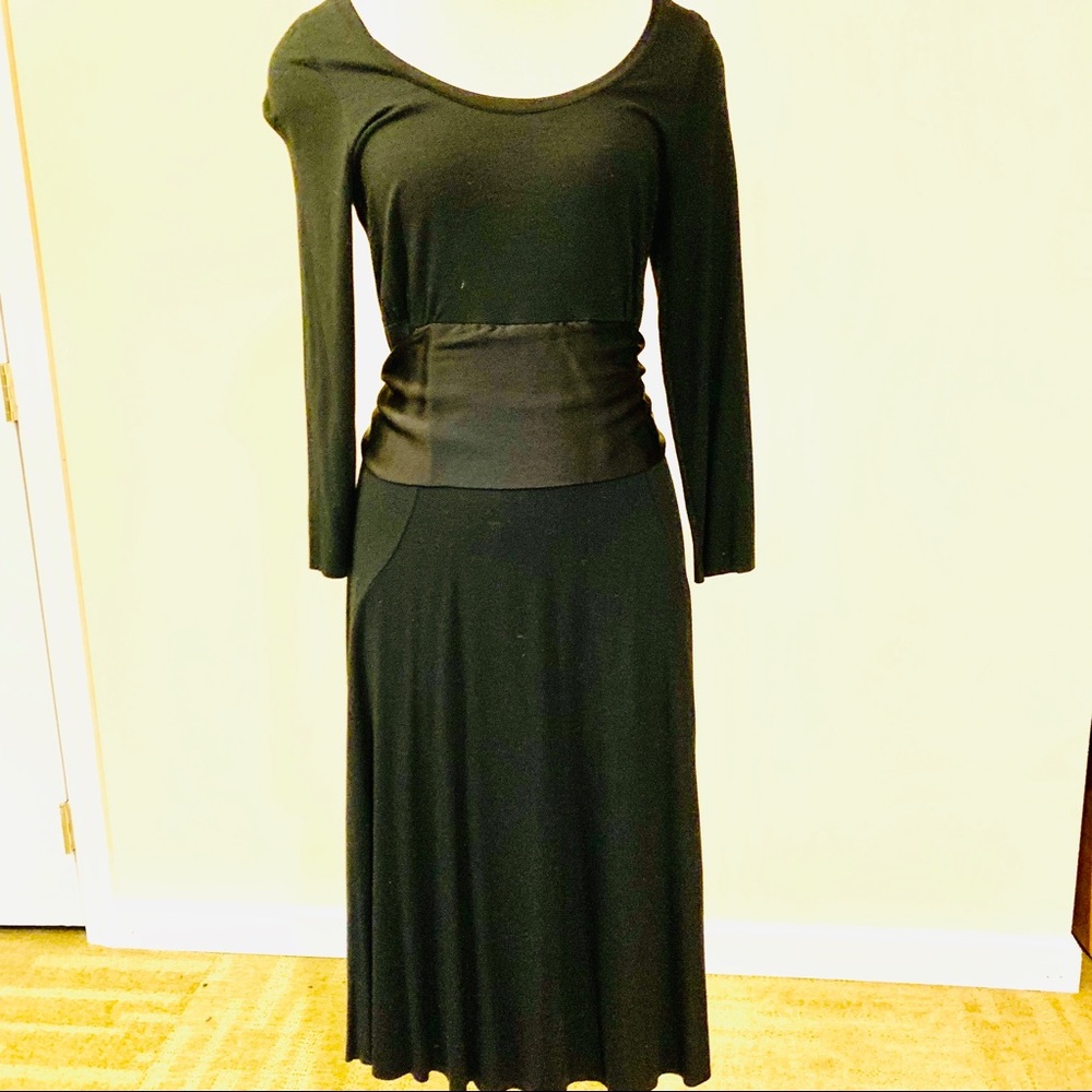 Three dots jersey fit and flair dress